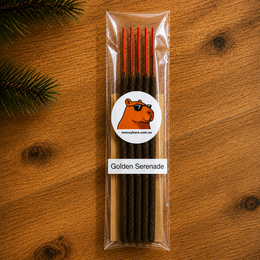 Golden Serenade Incense Sticks – 5 Pack
