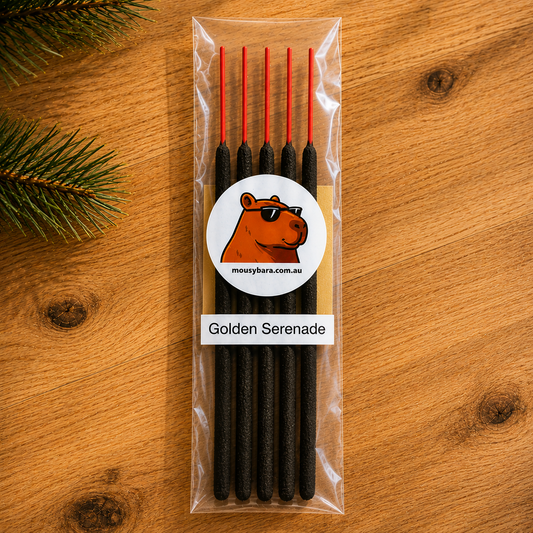 Golden Serenade Incense Sticks – 5 Pack